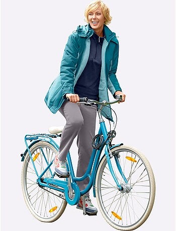 Veste microfibre à capuche amovible avec col montant et poches - taille standard - moda vilona