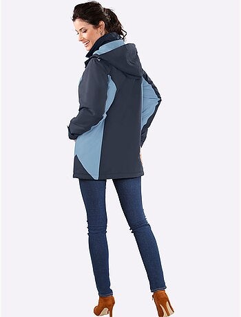 Veste microfibre à capuche amovible avec col montant et poches - taille standard - moda vilona