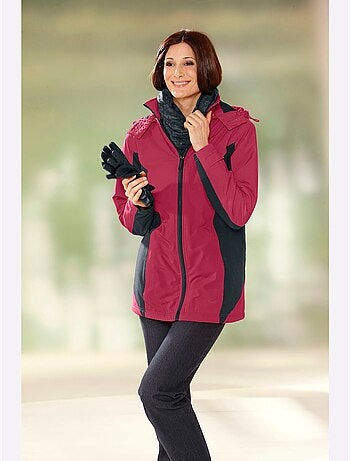 Veste microfibre à capuche amovible avec col montant et poches - taille standard - moda vilona