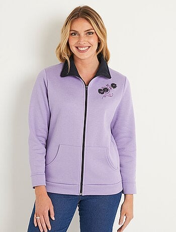 Veste molleton zippée brodée