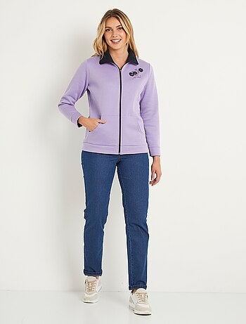 Veste molleton zippée brodée
