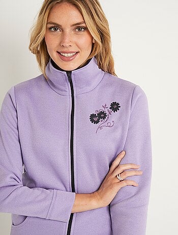 Veste molleton zippée brodée