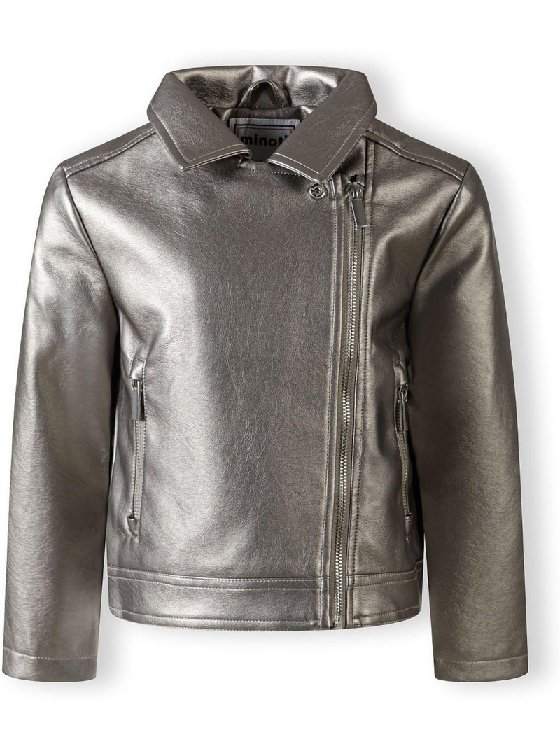 Veste motard motif/style uni - minoti Argenté - Kiabi