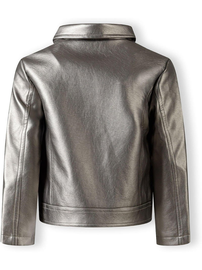 Veste motard motif/style uni - minoti Argenté - Kiabi