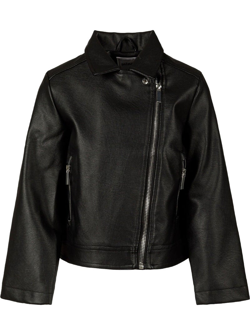 Veste motard motif/style uni - minoti Noir - Kiabi