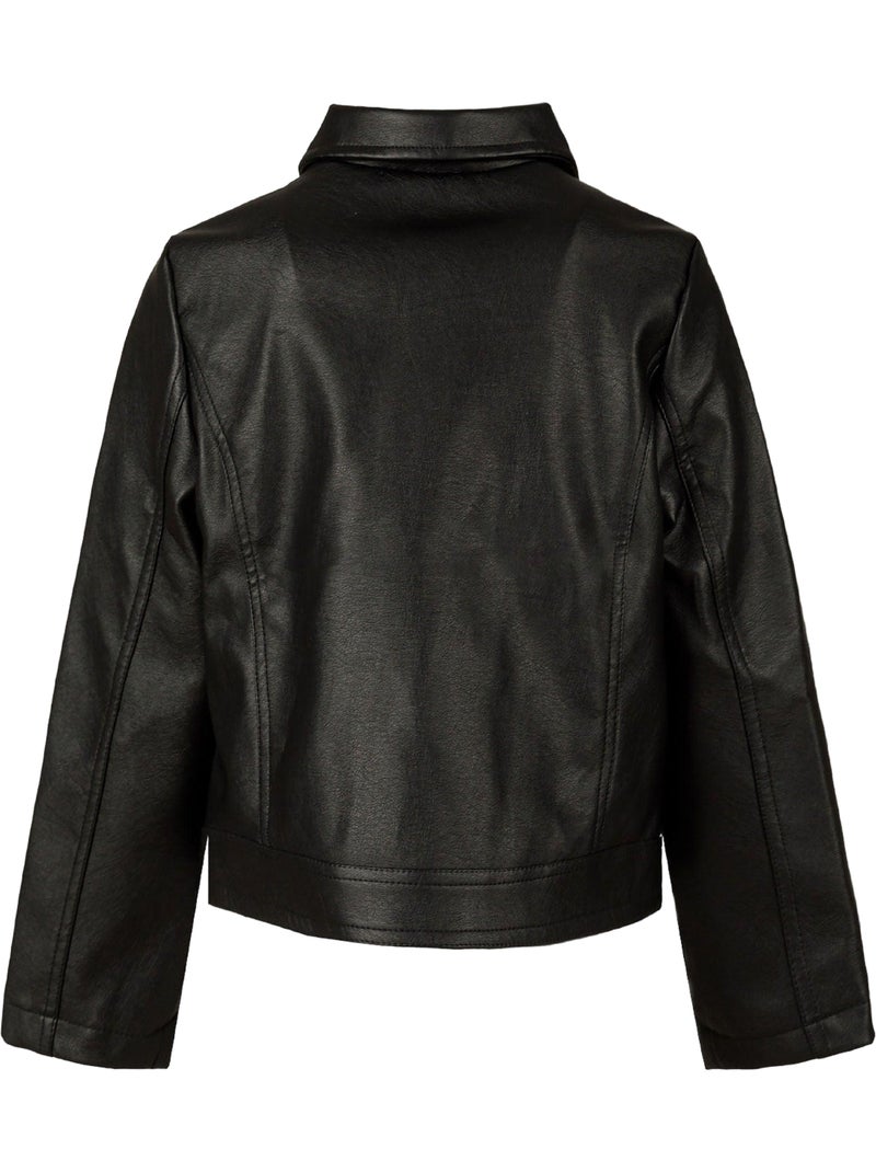 Veste motard motif/style uni - minoti Noir - Kiabi