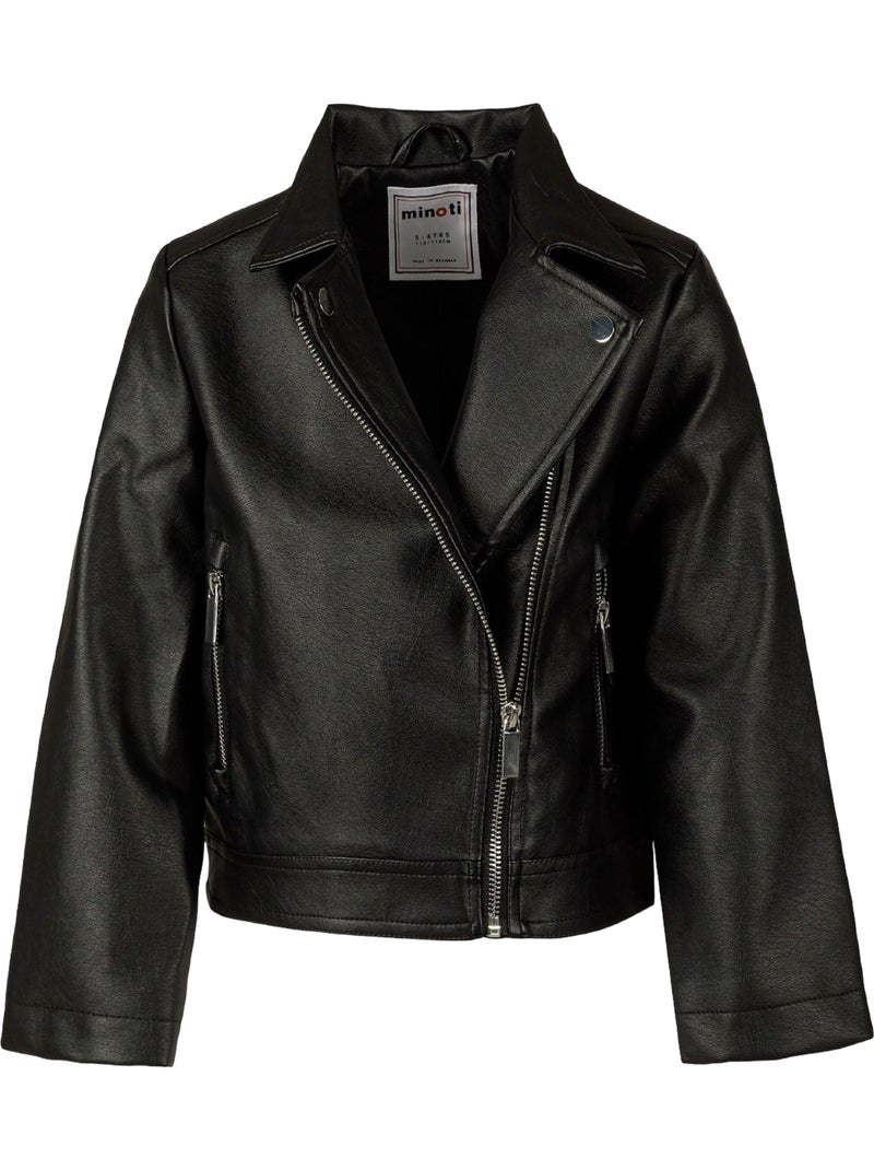 Veste motard motif/style uni - minoti Noir - Kiabi