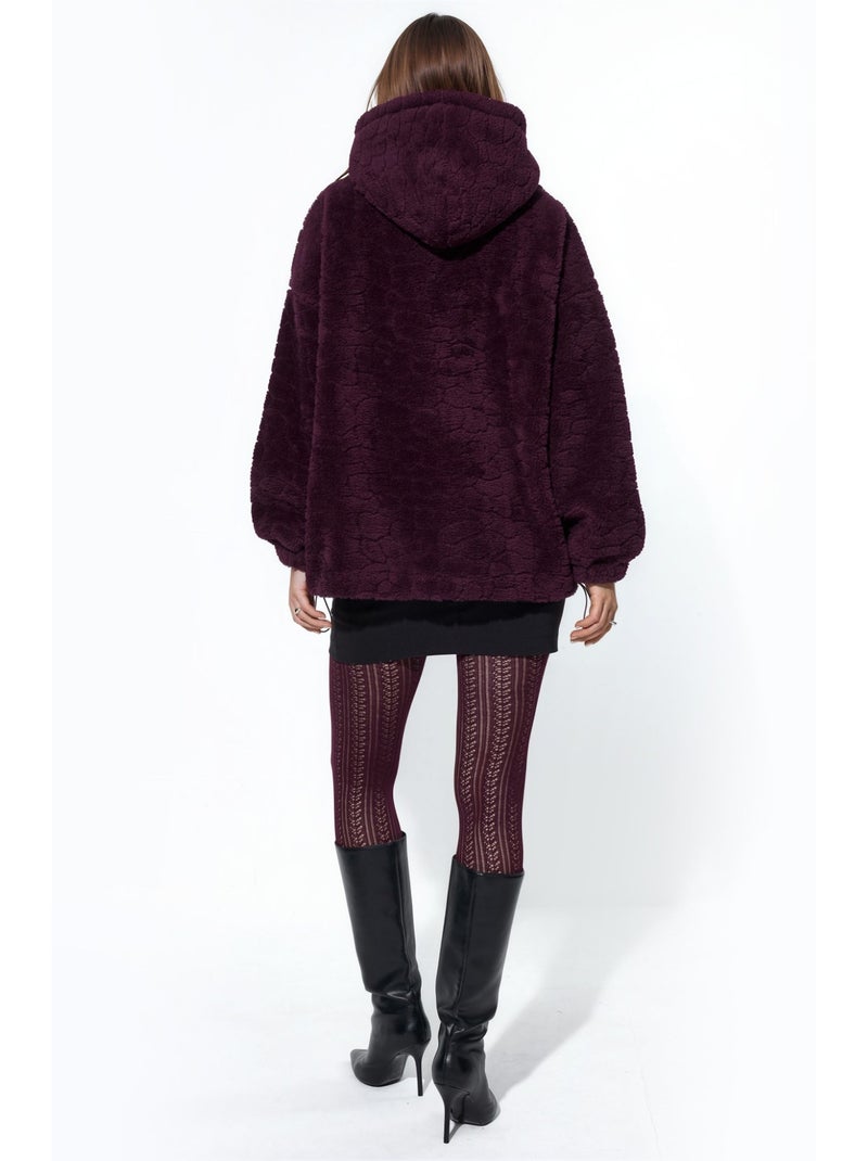 Veste oversize à capuche texturée hiccup Violet aubergine - Kiabi