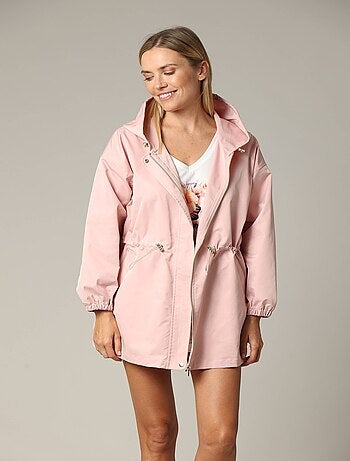 Veste oversize à col rond en toile enduite avec poignets élastiqués 'Deeluxe'