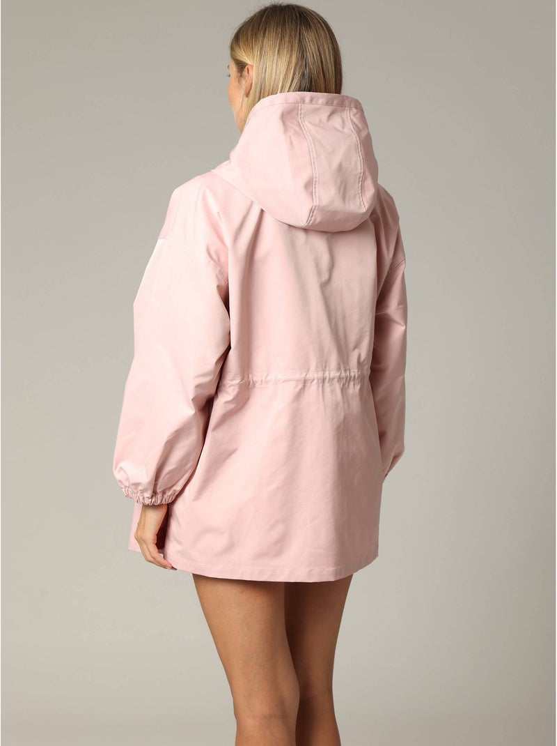 Veste oversize à col rond en toile enduite avec poignets élastiqués 'Deeluxe' Rose clair - Kiabi