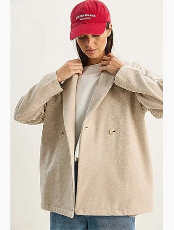 Veste oversize en gabardine avec fermeture boutonnée lucci
