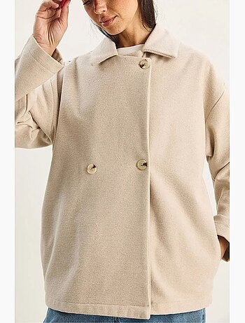 Veste oversize en gabardine avec fermeture boutonnée lucci