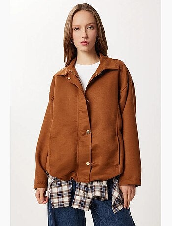 Veste oversize en gabardine avec fermeture éclair istanbul