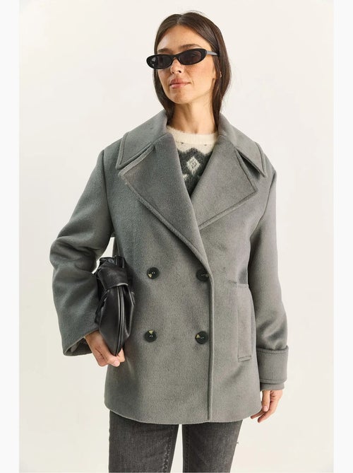 Veste oversize en gabardine boutonnée avec poches lucci - Kiabi Veste oversize en gabardine boutonnée avec poches lucci - Kiabi