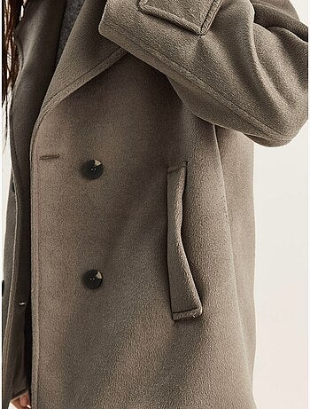 Veste oversize en gabardine boutonnée avec poches lucci