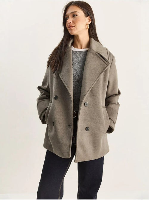 Veste oversize en gabardine boutonnée avec poches lucci - Kiabi