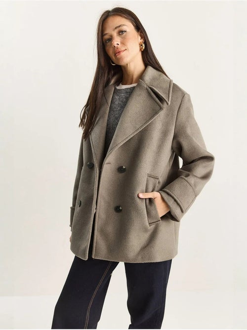 Veste oversize en gabardine boutonnée avec poches lucci - Kiabi