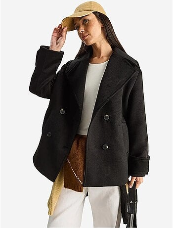 Veste oversize en gabardine boutonnée avec poches lucci