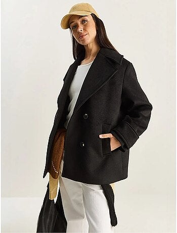 Veste oversize en gabardine boutonnée avec poches lucci