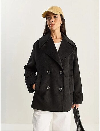 Veste oversize en gabardine boutonnée avec poches lucci