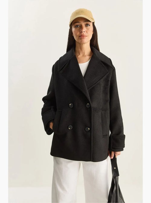 Veste oversize en gabardine boutonnée avec poches lucci - Kiabi