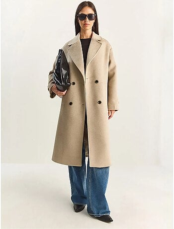 Veste oversize en peluche mélangée de coton boutonné lucci