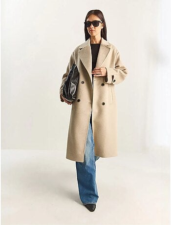 Veste oversize en peluche mélangée de coton boutonné lucci