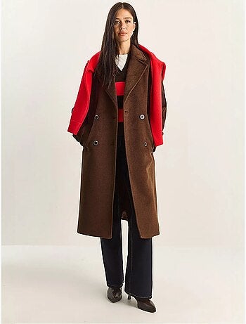 Veste oversize en peluche mélangée de coton boutonné lucci