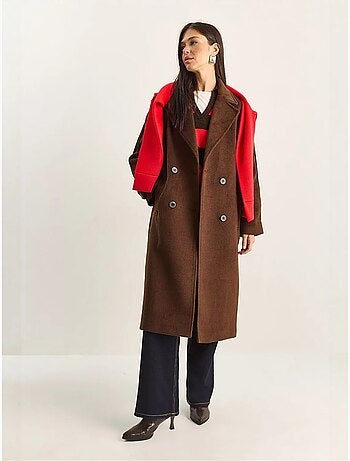 Veste oversize en peluche mélangée de coton boutonné lucci