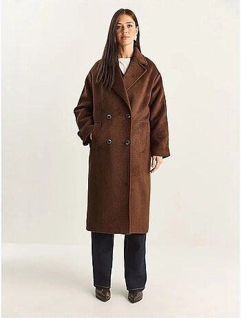 Veste oversize en peluche mélangée de coton boutonné lucci