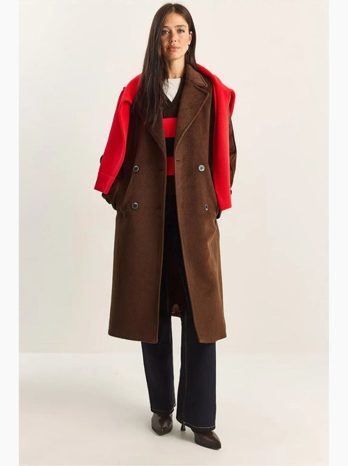 Veste oversize en peluche mélangée de coton boutonné lucci - Kiabi Veste oversize en peluche mélangée de coton boutonné lucci - Kiabi