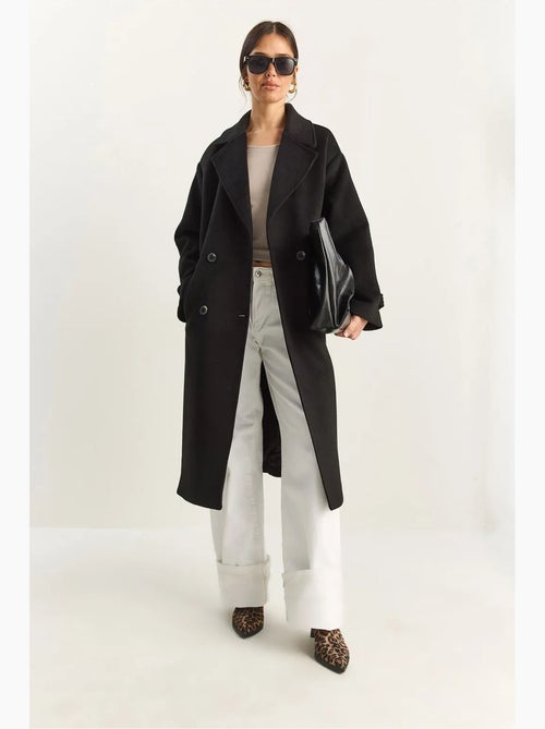 Veste oversize en peluche mélangée de coton boutonné lucci - Kiabi Veste oversize en peluche mélangée de coton boutonné lucci - Kiabi