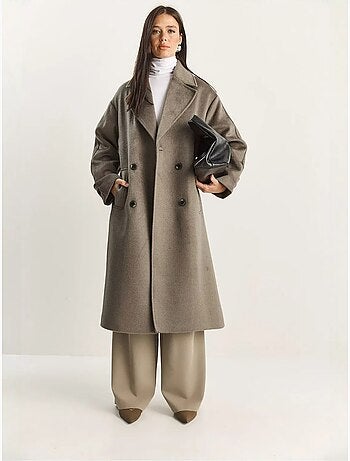 Veste oversize en peluche mélangée de coton boutonné lucci