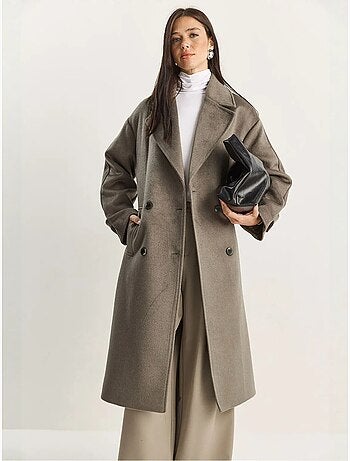 Veste oversize en peluche mélangée de coton boutonné lucci