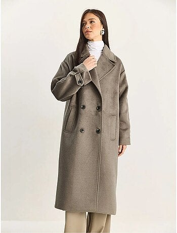 Veste oversize en peluche mélangée de coton boutonné lucci