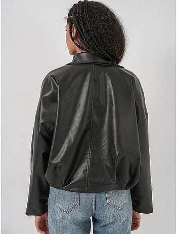 Veste oversize en simili cuir avec ceinture bdart