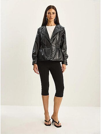 Veste oversize en similicuir avec col zippé lucci