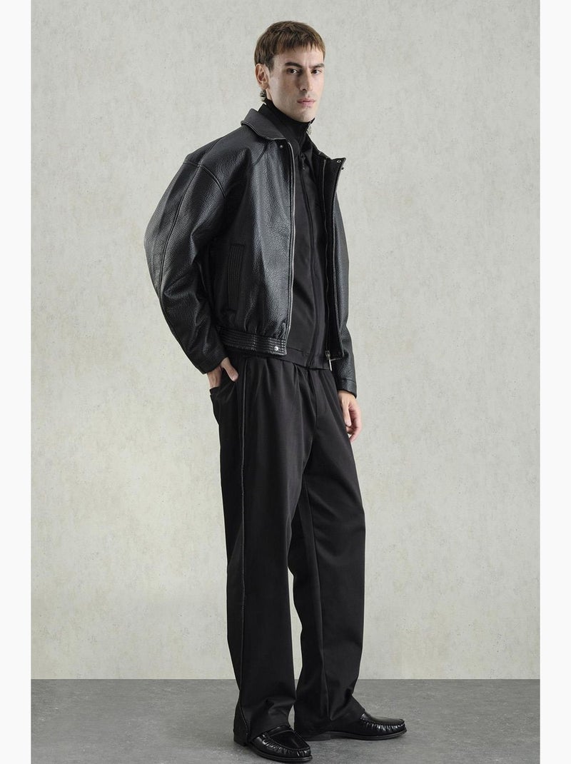 Veste oversize en similicuir avec fermeture éclair giesto Noir - Kiabi