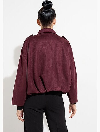 Veste oversize suédine, taille resserrée - AFIBEL