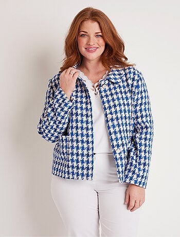 Veste pied de poule courte