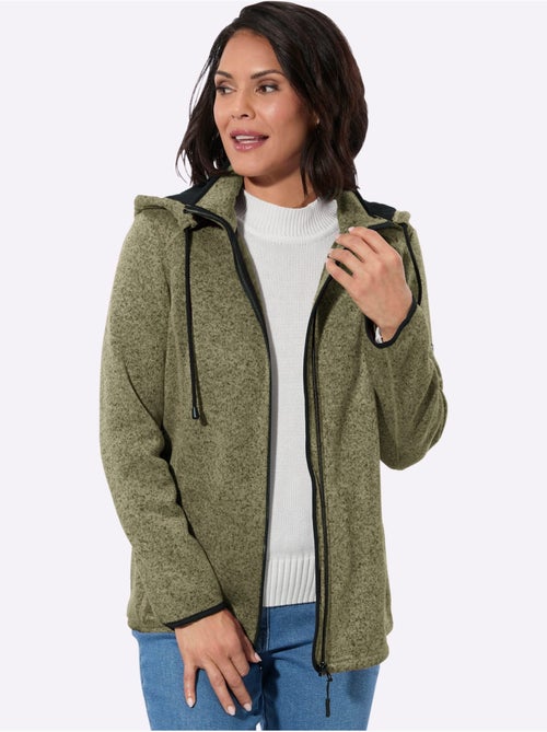 Veste polaire à capuche amovible avec poches zippées - Taille standard - Witt - Kiabi