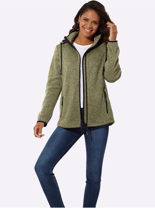 Veste polaire à capuche amovible avec poches zippées - Taille standard - Witt - Kiabi