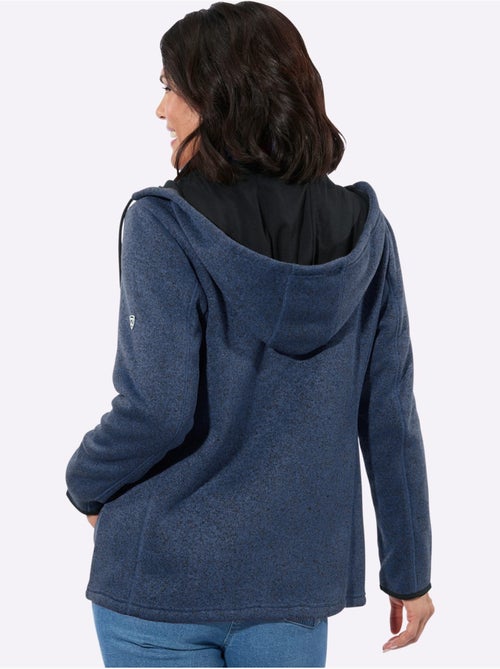 Veste polaire à capuche amovible avec poches zippées et col à revers - Taille standard - Witt - Kiabi