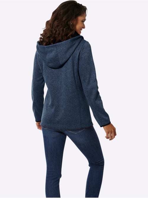 Veste polaire à capuche amovible avec poches zippées et col à revers - Taille standard - Witt - Kiabi