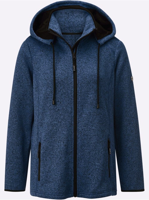 Veste polaire à capuche amovible avec poches zippées et col à revers - Taille standard - Witt - Kiabi