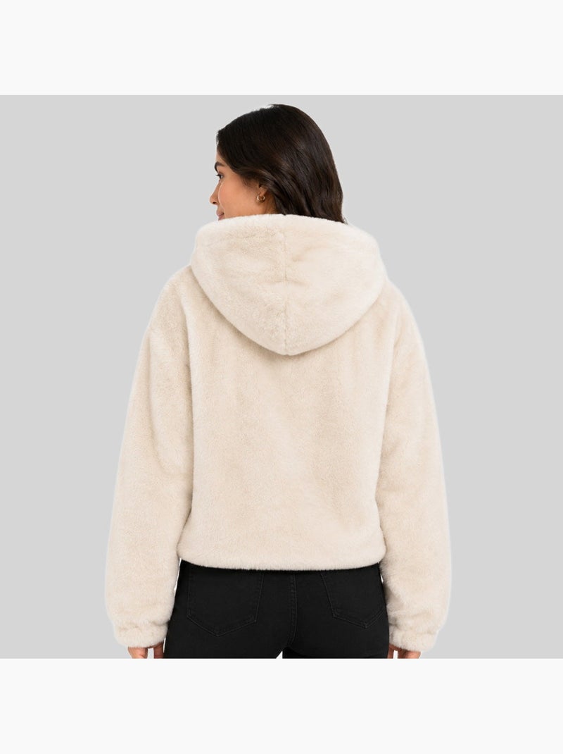 Veste polaire à capuche dadani – geographical norway Blanc cassé - Kiabi