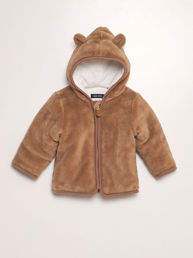 Veste polaire à capuche Marron - Kiabi