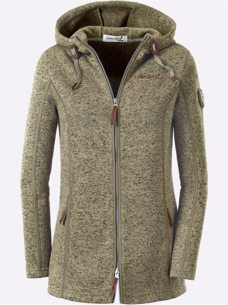 Veste polaire à capuche polaire tricotée à l'intérieur légèrement gratté - taille standard - witt Gris Vert Gris - Kiabi
