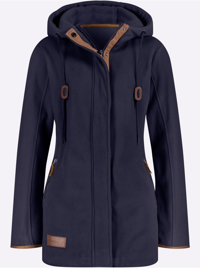 Veste polaire à capuche qualité polaire chaude - taille standard - witt Bleu marine - Kiabi
