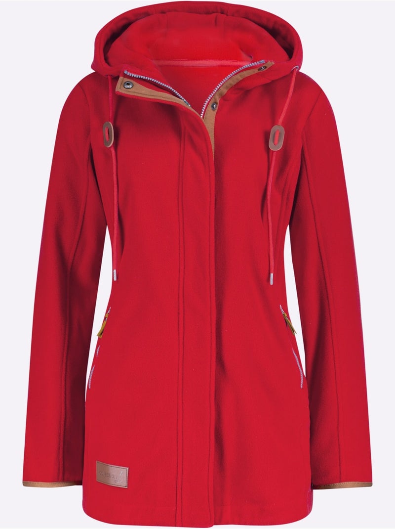 Veste polaire à capuche qualité polaire chaude - taille standard - witt Rouge - Kiabi
